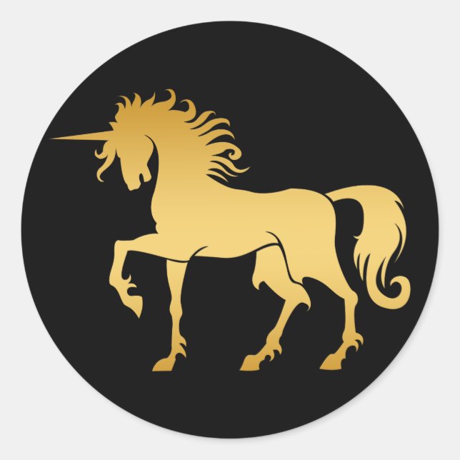 Rond Sticker Silhouette Unicorne Danseur (Devant)