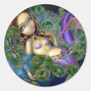 Rond Sticker "Sirène de libellule"