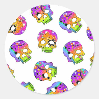 Rond Sticker - SKULLS POP ART