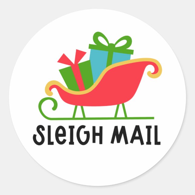 Rond Sticker Sleigh Mail Classic Round (Devant)