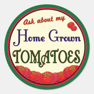Rond Sticker Slogan Retro Gardener pour tomates faites 