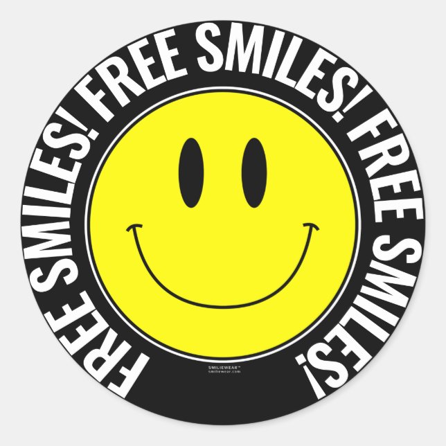 Rond Sticker Smilie Smiles gratuit (Devant)