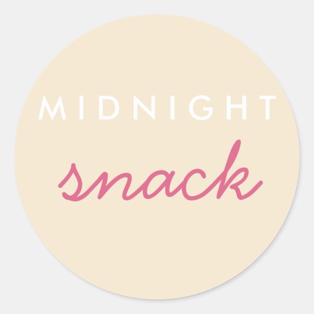 Rond Sticker Snack de minuit Champagne Blush (Devant)