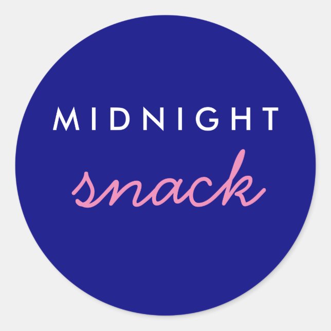 Rond Sticker Snack de minuit Marine Rose (Devant)