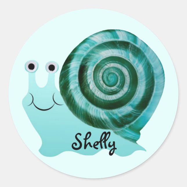 Rond Sticker Snail Bleu (Devant)
