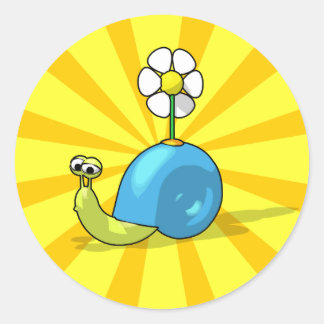 Rond Sticker SNAIL SUNFLOWER