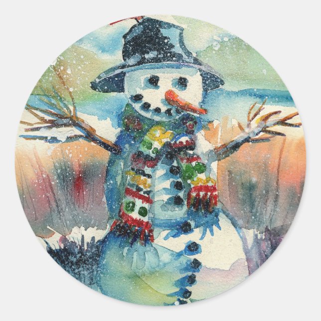 Rond Sticker Snowman (Devant)