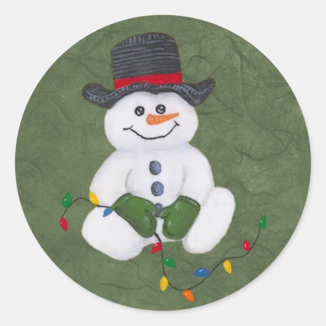 Rond Sticker Snowman assis (Devant)