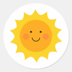 Rond Sticker solaire mignon et souriant