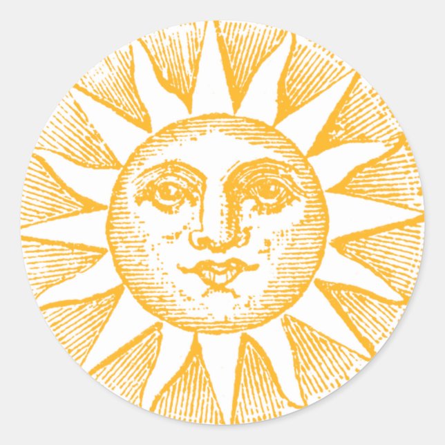 Rond Sticker Soleil Et Rayons (Devant)
