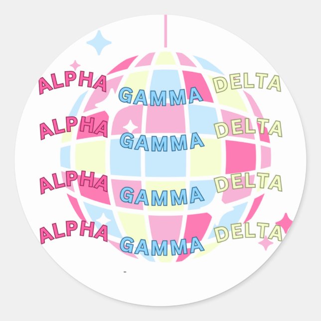 Rond Sticker Sorority Disco Pastel AGD (Devant)