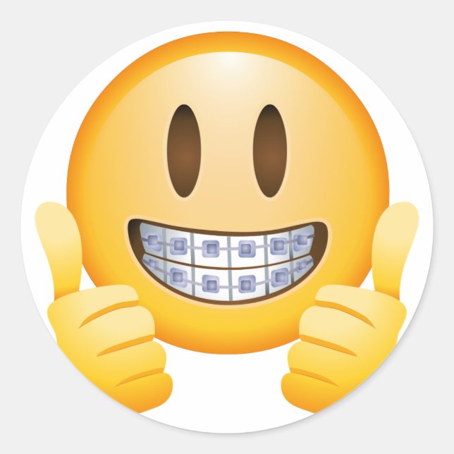 Rond Sticker souriant Emoji (Devant)