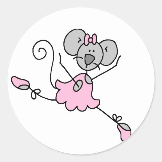 Rond Sticker Souris Ballerina One (Devant)