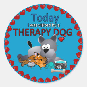 Rond Sticker Souvenir Chien Thérapie