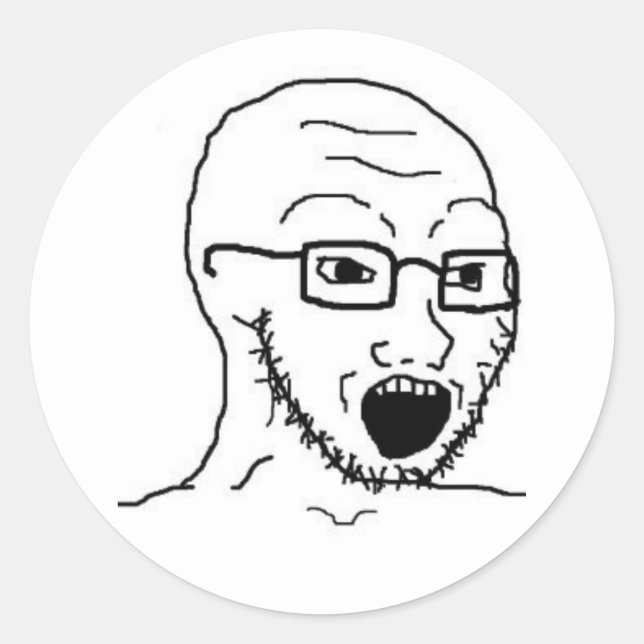 Rond sticker Soyjak wojak (Devant)