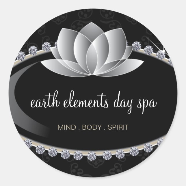 Rond Sticker Spa de jour et fleur Lotus Classy (Devant)