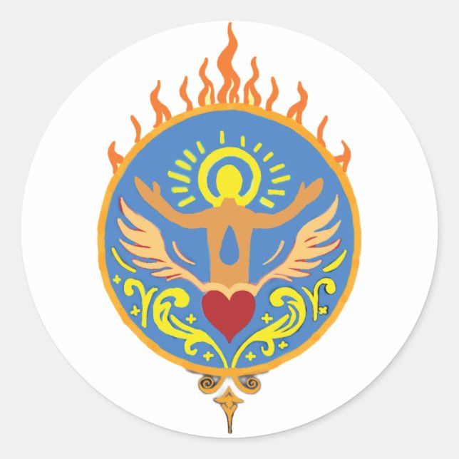Rond Sticker spirituel de flamme sacrée (Devant)