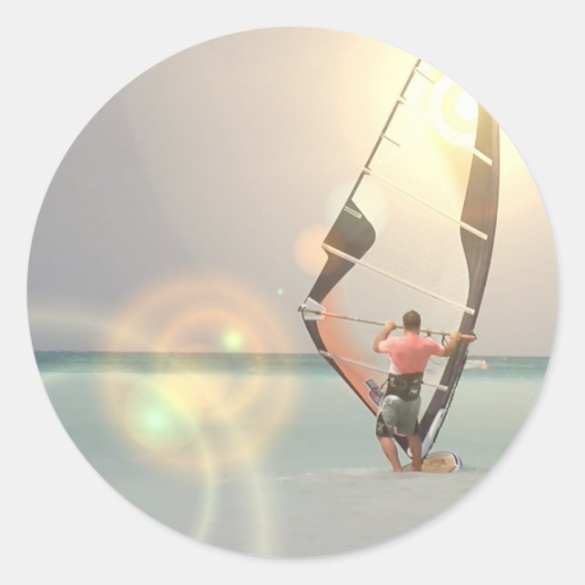 Rond Sticker sportif de planche à voile (Devant)