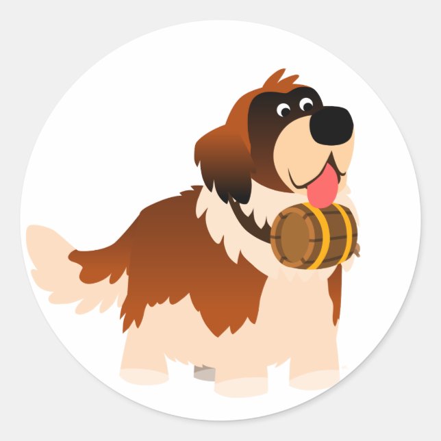 Rond Sticker St Bernard Cartoon (Devant)