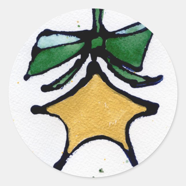 Rond Sticker Star de Noël (Devant)
