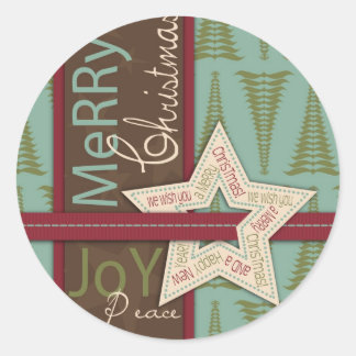 Rond Sticker Star de Noël