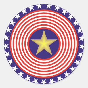 Rond Sticker Stars et Stripes