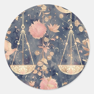 Rond Sticker stationnaire Astrologique vintage Libra