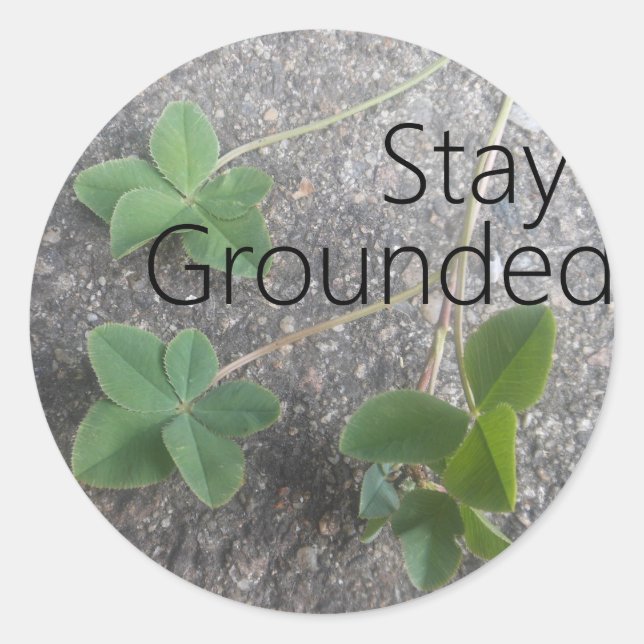 Rond Sticker 'Stay Grounded' (Devant)