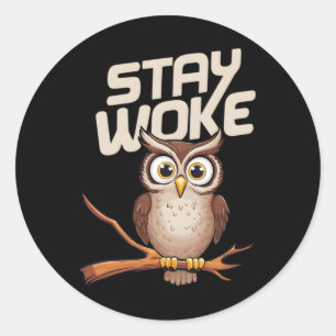 Rond Sticker Stay Woke