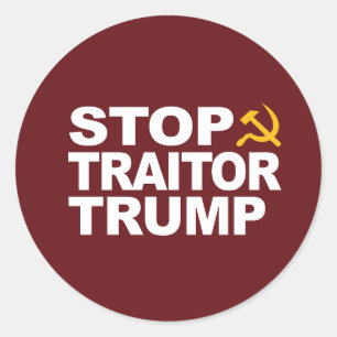 Rond Sticker "Stop Traitor Trump"