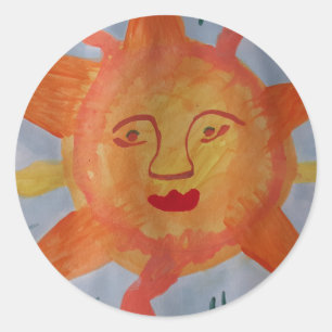 Rond Sticker Sun Fiery