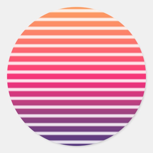 Rond Sticker Sun Synthwave Style des années 80 (Devant)