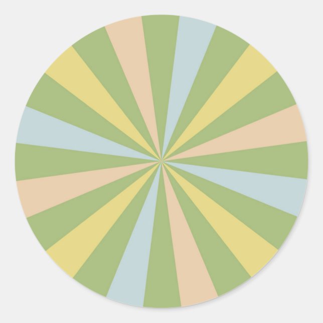 Rond Sticker Sunburst du milieu du siècle : Charme rétr (Devant)