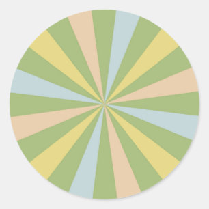 Rond Sticker Sunburst du milieu du siècle : Charme rétr