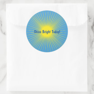 Rond Sticker Sunburst Jaune