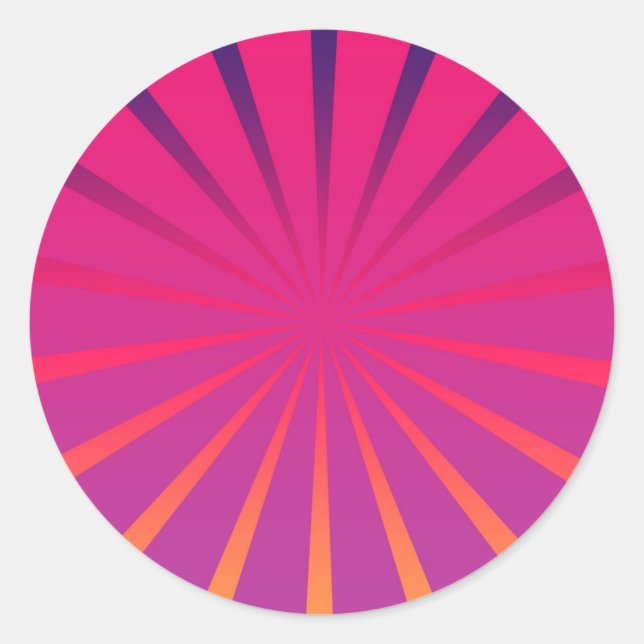 Rond Sticker Sunburst Retro - Conception Super et funky (Devant)