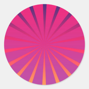 Rond Sticker Sunburst Retro - Conception Super et funky
