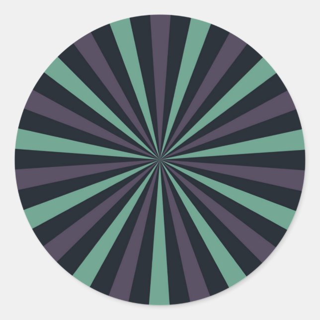 Rond Sticker Sunburst vintage : Retro Mid Century Moder (Devant)