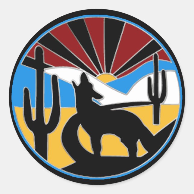 Rond Sticker Sunset du désert (Devant)