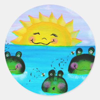 Rond Sticker SUNSHINE et Frogs