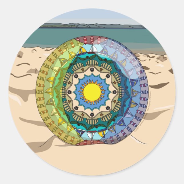 Rond Sticker Sunshine été (Devant)