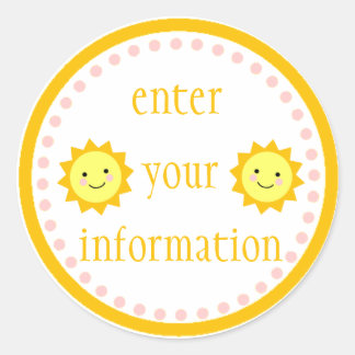 Rond Sticker Sunshine personnalisé