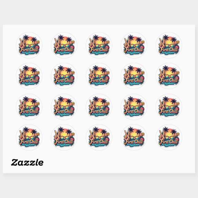 Rond Sticker Super dernier Bell First Chill (Feuille)