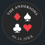 Rond Sticker sur mesure à thème Las Vegas Casino<br><div class="desc">L'ajout parfait à votre mariage Las Vegas ou casino à thème,  ces autocollants ronds peuvent être totalement customisés et sont la touche finale parfaite pour enveloppes,  faveurs de fête,  invitations et plus encore.</div>