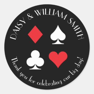 Rond Sticker sur mesure Las Vegas Noir Rouge et Blanc