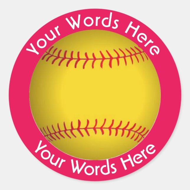Rond Sticker sur mesure Softball (Devant)