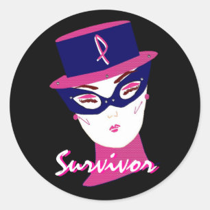 Rond Sticker "Survivor In Pink I" - Personnalisable
