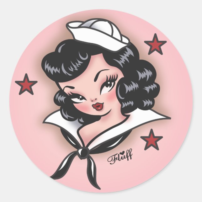 Rond Sticker Suzy Sailor Fluff (Devant)