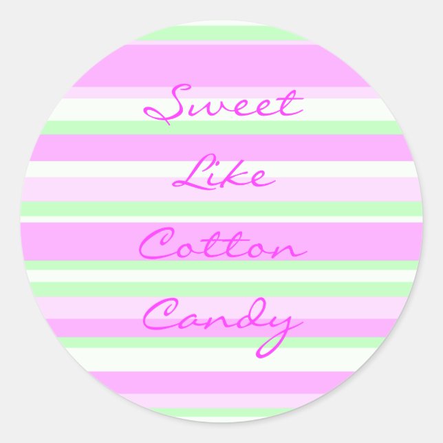 Rond Sticker Sweet Like Cotton Candy (Devant)