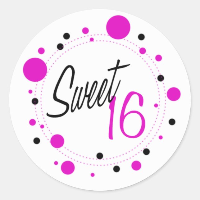 Rond Sticker sweet sixteen (Devant)